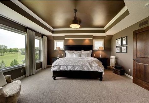 All You Need to Know About Tray Ceilings - Bob Vila Painted Tray Ceilings, Tray Ceiling Paint Ideas, Bedroom Tray Ceiling, Tray Ceiling Bedroom, Tray Ceiling Ideas, Contemporary Guest Bedroom, Tray Ceilings, Trey Ceiling, Tray Ceiling