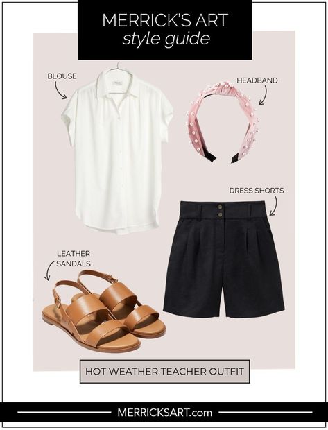 Outfit Ideas Hot Weather, School Shorts, Athletic Skirt, Cropped Wide Leg Pants, Transition Outfits, Teacher Outfit, Outfit Formulas, Summer Work Outfits, Teacher Outfits