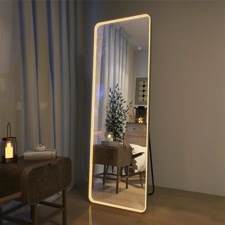 Standing Floor Mirror, Long Mirror, Room Items, Perfect Selfie, Contemporary Mirror, Bedroom Black, Led Stripes, Length Mirror, Full Length Mirror