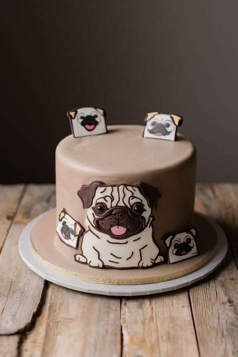 Perfect Pug Cake Designs for a Paw-some Birthday Dog Birthday Cake Ideas, Pug Cake, Human Dog, Charming Personality, Puppy Birthday Parties, Dog Birthday Cake, Pug Art, Playful Decor, Puppy Birthday