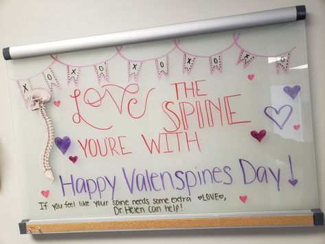 Chiropractic Valentines Day, Valentines Chiropractic Board, Referral Ideas, Whiteboard Ideas, Chiropractic Quotes, Chiropractic Marketing, Whiteboard Messages, Bullentin Boards, White Boards