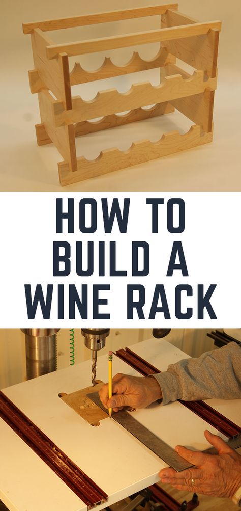 Wine Rack Projects, Woodworking Jig Plans, Wine Rack Plans, Woodworking Organization, Built In Wine Rack, Woodworking Cabinets, Woodworking Storage, Woodworking Basics, Wood Crafting Tools