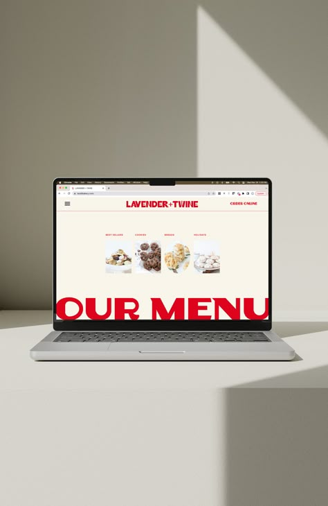 Italian bakery website designed by Sereth Design for Lavender and Twine. We used their product photography combined with playful colors, bold layouts, and shapes through the website layout to mixed it up to invoke play. Check out the full project on our website to read the case study. Dessert Website Design, Cake Website Design, Bakery Website Design, Cake Website Design Inspiration, Bakery Website Design Layout, Product Placement Photography, Landing Page For Bakery, Cafe Website Design, Bakery Website