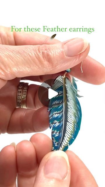 Polymer Clay Feathers Tutorial, Clay Feathers, Polymer Clay Cane Tutorial, Clay Artist, Clay Cane, Polymer Clay Cane, Instagram Tutorial, Feather Earrings, Uk Shop