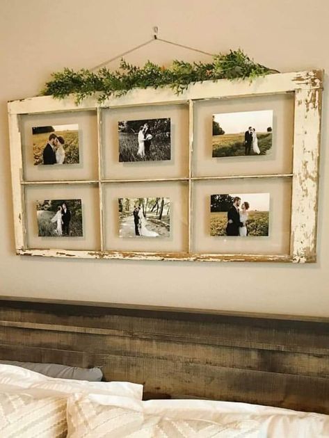 Window Pane Picture Frame Wall Decor, 6 Panel Window Ideas Decor, Glass Window Frame Ideas, Ideas For Old Windows Home Decor, 6 Panel Window Frame Ideas, Giant Frame Ideas, Old Window Decoration, Window Frame Picture Ideas, Old Windows Picture Frames