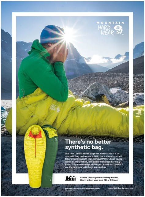 Mountain Hardwear Print Advertising, 2015 / Adam Ewing, Designer One Page Ad Design, Magazine Ad Design Inspiration, Full Page Ad Design, Print Advertising Design, Garmin Inreach, Advertisement Layout, Advert Design, Fly Safe, Facebook Ads Campaign