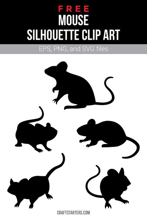 Rat Silhouette Printable, Mouse Clip Art, Rat Silhouette, Halloween Deserts, Halloween Mouse, Owl Clip Art, Mouse Silhouette, Vinyl Quotes, Silhouette Clip Art