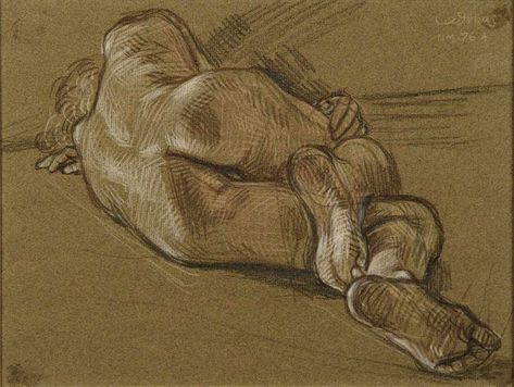 Male Nude by Paul Cadmus, pastel on paper, ca. 1972 #MaleNude #PaulCadmus Paul Cadmus, Emily Carr, Tempera Painting, Visual And Performing Arts, Magic Realism, Andrew Wyeth, Male Figure, Epic Art, Gustav Klimt