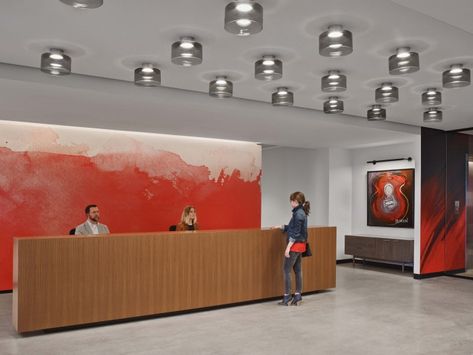 Sony Music Nashville Offices - Nashville - 2 Office Lobby, Art Therapy Projects, Contract Design, Office Reception, Corporate Interiors, Gravel Road, Cement Floor, Reception Area, Office Snapshots