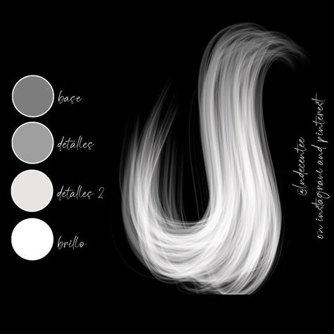 . #Digital_Painting_Tutorials #Tutorial_Sobre_Arte_Digital #Hair_Color_Swatches #White_Hair_Color Tutorial Sobre Arte Digital, Hair Color Swatches, White Hair Color, Photoshop Digital Background, Photoshop Styles, Silver Hair Color, Creative Photoshop, Ipad Drawings, Digital Art Beginner