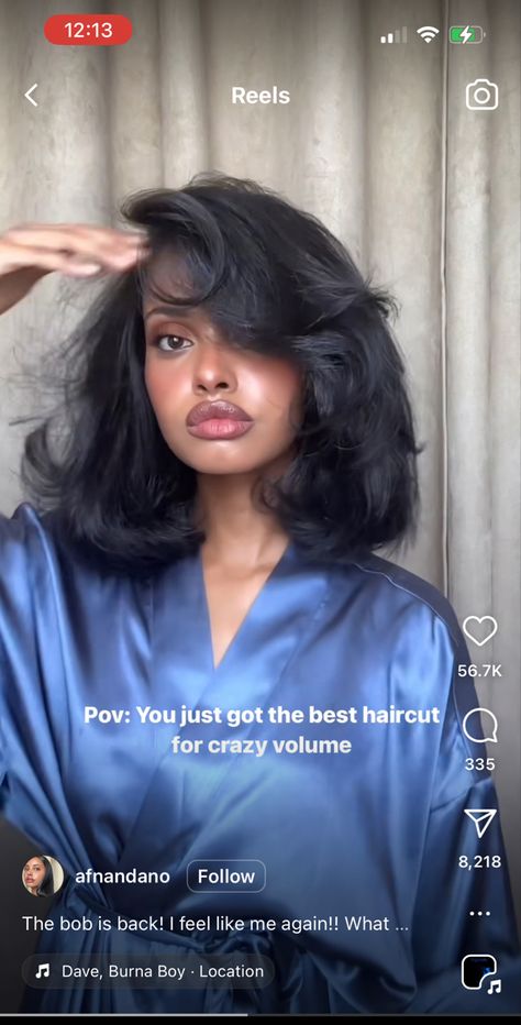 Black 90s Blowout Hair, Blow Out Bob Hairstyles For Black Women, Bombshell Short Hair, Fluffy Blowout Short Hair, Blow Out Natural Hair Styles Black Women, Short Hair With Bangs Blowout, Old Money Bob Black Women, Bouncy Bob Black Women, 90s Voluminous Hair Short