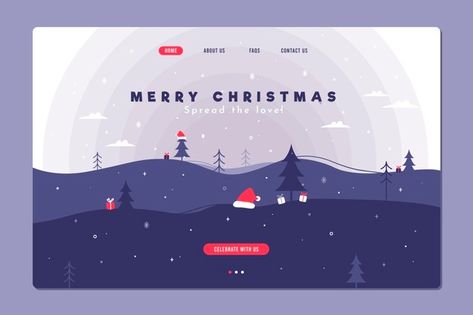 Holiday Website Design, Christmas Landing Page, Christmas Website Design, Infographic Ideas, Card Ui, Merry Christmas Wallpaper, Night Illustration, Church Graphics, Christmas Landscape