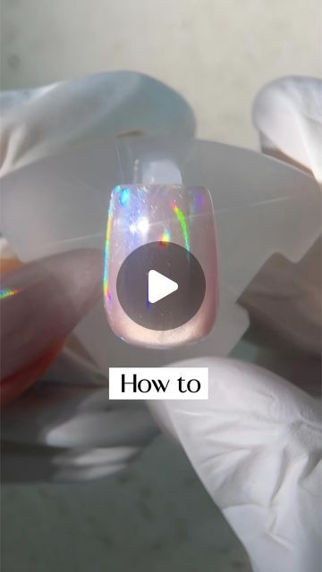 Nails With Foil Art, Gel Nail Design Tutorial, Moonstone Nails, Quick Nail Designs, Holographic Nail Designs, Light Blue Nail Designs, Gel Nail Tutorial, Star Nail Designs, Glass Nails Art