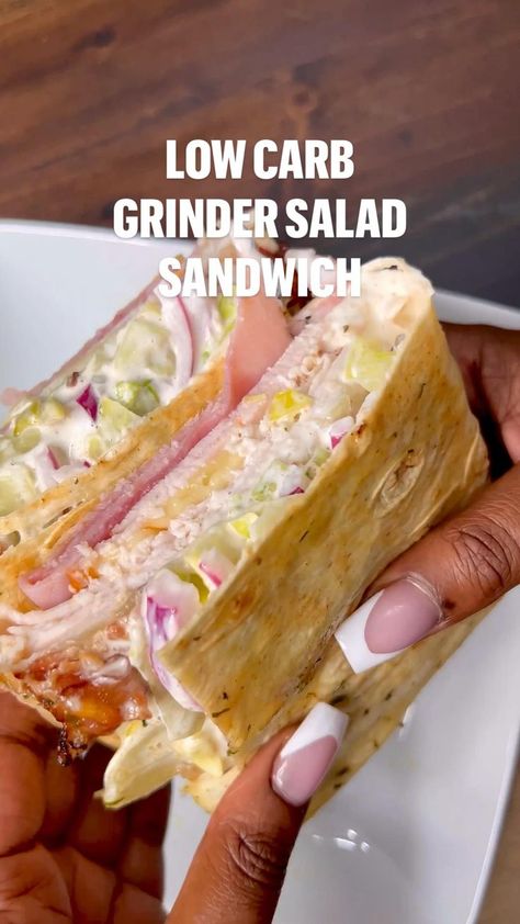 Pin on Cut Da Carb Recipes Grinder Salad Sandwich, Grinder Salad, Low Carb Sandwiches, Low Carb Lunch, Dinner Easy, Keto Recipes Dinner, Recipes Crockpot, Salad Sandwich, Low Carb Dinner