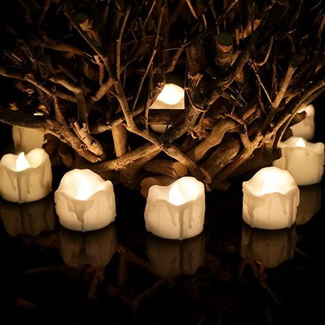 Tea Lights Christmas, Fake Rose Petals, Flameless Candles With Timer, Led Tea Light Candles, Fake Candles, Flameless Tea Lights, Birthday Table Decorations, Battery Operated Tea Lights, Flameless Led Candles