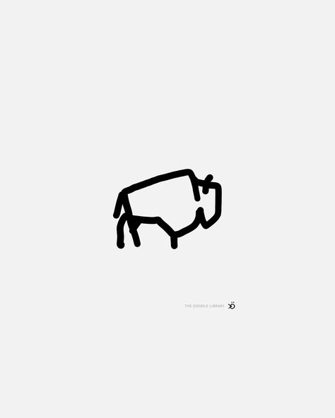 American buffalo Small Buffalo Tattoo Simple, Buffalo Line Drawing, Simple Buffalo Tattoo, Buffalo Drawing Simple, Buffalo Drawing Easy, Buffalo Embroidery, Bison Outline, Buffalo Sketch, Simple Animal Drawings