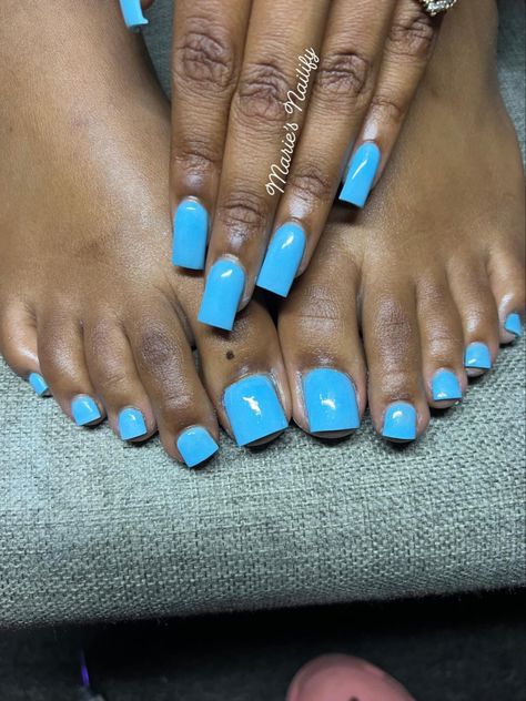 Blue Pedicure, Short Square Acrylic Nails, Square Acrylic Nails, Acrylic Nails, Square, Nails, Blue, Quick Saves