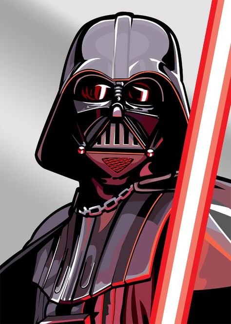 Darth Vader Gif, Darth Vader Poster, Star Wars Illustration, Star Wars Painting, Anakin Vader, Star Wars Gif, Star Wars Galaxy, Dark Vador, Vader Star Wars