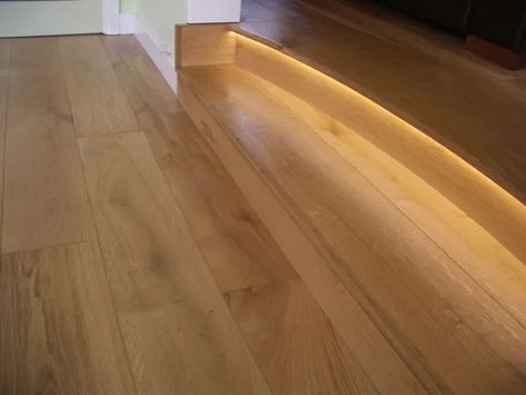 Underlight a Wooden Step the Easy Way : 5 Steps (with Pictures) - Instructables Wooden Steps Indoor, Steps Indoor, Wooden Staircase, Wooden Steps, Retirement House, Led Tape, White Spirit, Wooden Staircases, Skirting Boards