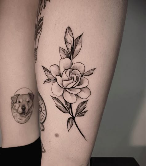 Gardenia Tattoo, Tatau Tattoo, Hidden Tattoos, Full Sleeve Tattoo Design, Tattoo Instagram, Thai Tattoo, Dope Tattoos For Women, B Tattoo, Line Work Tattoo