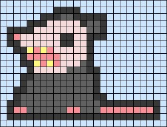 Possum Perler Beads, Possum Alpha Pattern, Opossum Pixel Art, Possum Pixel Art, Possum Perler Bead Pattern, Pride Blanket, Grid Pattern Design, Square Drawing, Grid Design Pattern