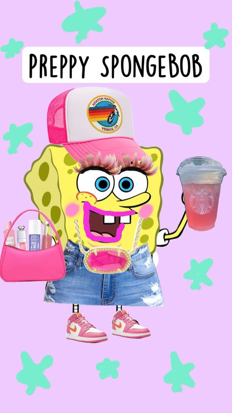 Preppy SpongeBob!🧽🩷👹 Preppy Spongebob, Sponge Bob Square Pants, Square Pants, Sponge Bob, Funny Memes, Square, Memes, Funny, Pants