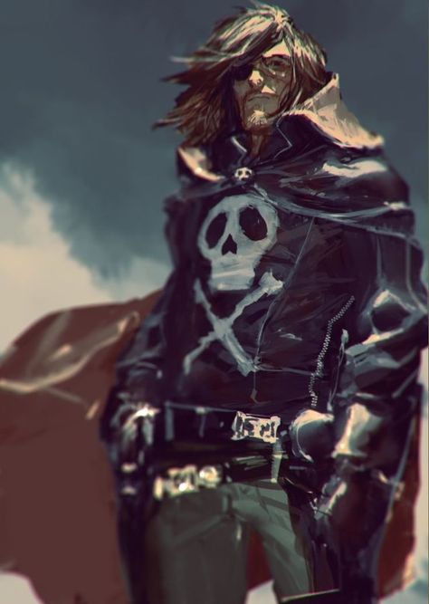 Weird West, Interesting Characters, Art Geek, Captain Harlock, Pirate Art, My Universe, Space Pirate, Bd Comics, Geek Art