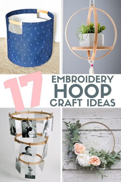 You can make all sorts of fun projects using Embroidery Hoops. Post includes over 20 ideas from home decor, wall art and even a chandelier. Farmhouse Embroidery, Hoop Crafts, Embroidery Hoop Decor, Embroidery Hoop Crafts, Arts And Crafts For Teens, Crafts For Teens To Make, Cottage Market, Hoop Projects, Upcycled Crafts