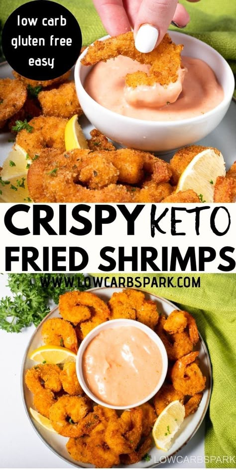 Low Carb Fried Shrimp, Keto Fried Shrimp, Fried Shrimp Recipes Easy, Fried Shrimp Recipe, Low Carb Shrimp Recipes, Keto Fish, Tempura Recipe, Fried Shrimp Recipes, Keto Shrimp Recipes