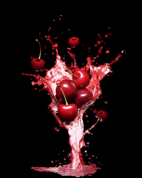 cherries dropped into water splash on transparent background Cherry Png, Water Png, Water Artwork, Rhode Skin, Fruit Splash, Puddle Jumper, Abstract Art Painting Techniques, Graphic Art Prints, Edit Template