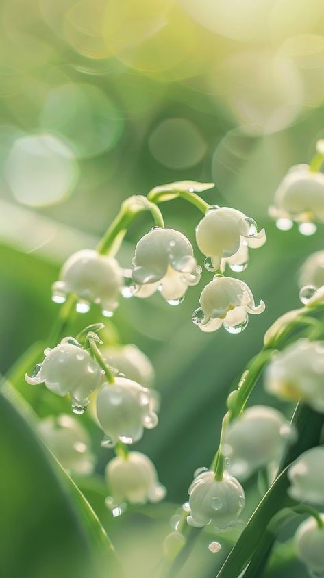 Water droplet on lily of the valley flower outdoors blossom. | premium image by rawpixel.com / Ling Wallpaper Lily Of The Valley, Rain Lily Flower, Spring Iphone Wallpaper, Flower Rain, Pretty Flowers Pictures, Rain Lily, Alice Liddell, Lily Of The Valley Flowers, Valley Flowers