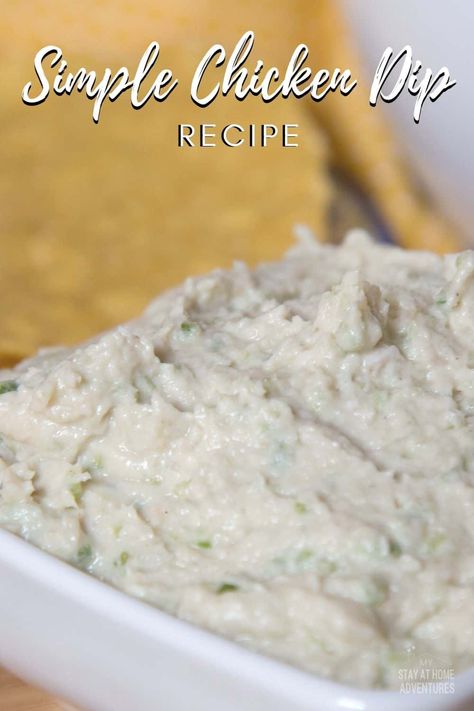 This creamy, cheesy chicken dip is perfect for any party! It's easy to make and features a delicious Puerto Rican flair. #PuertorRicanDip #diprecipe #chickendip via @mystayathome Cream Cheese And Chicken Dip, Cream Cheese Chicken Dip Recipes, Creamy Chicken Dip, Cold Chicken Dip Recipe Easy, Can Chicken Dip Recipes Easy, Canned Chicken Dip Recipes, Canned Chicken Dip, Chicken Dip With Cream Cheese, Easy Chicken Dip