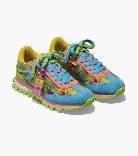 The Tie Dye Jogger | Marc Jacobs | Official Site Funky Sneakers, Floral Joggers, All Nike Shoes, Funky Shoes, Winter 23, Gorgeous Shoes, Block Design, Colour Block, Brooks Sneaker