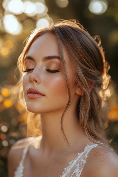 Hairstyle Big Forehead, Subtle Wedding Makeup, Wedding Party Makeup, Bride Makeup Natural, Soft Bridal Makeup, Boho Wedding Makeup, Makeup For Weddings, Fall Wedding Makeup, Wedding Makeup Inspiration