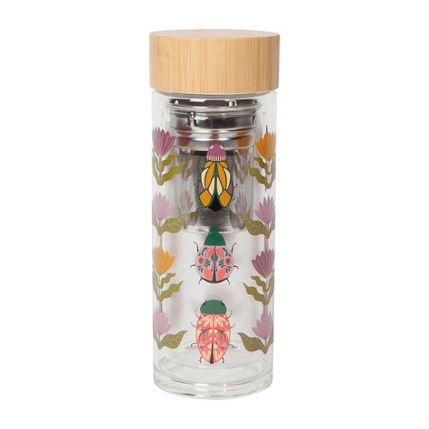 Glass Tea Infuser - Amulet | Good Crowd // Good gifts for great people Flowering Herbs, Tea Infuser Bottle, Bamboo Tea, Double Wall Glass, Drinking Vessels, Creature Comforts, Pencil Boxes, Tea Infuser, Ink Pen Drawings