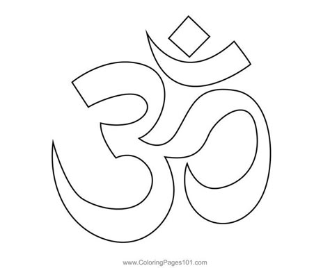 Ohm Symbol Of Hindu Coloring Page Hindu Coloring Pages, Temple Embroidery Design, Ganesha Coloring Page, Om Design Om Symbol Art, Om Drawing Artworks, Hindu Art Symbols, Ohm Symbol Tattoo, Hindu Logo, Om Drawing