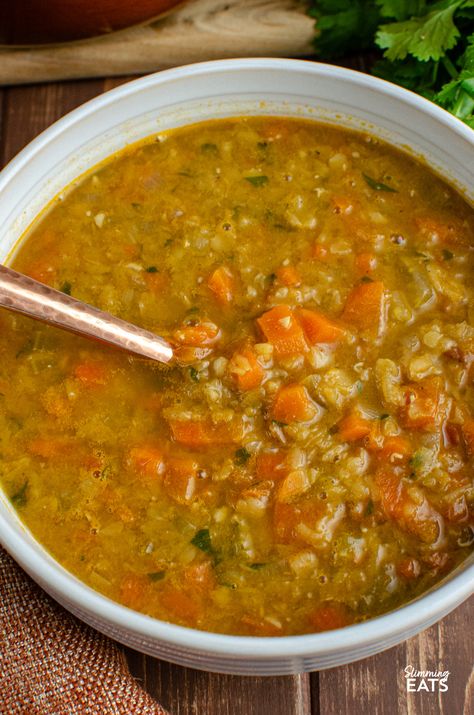 Warm up your day with this comforting and flavourful Spicy Carrot and Lentil Soup! Simple yet delicious, this soup is not only filling but also brimming with taste that will satisfy your cravings. Harissa Lentil Soup, Soup Recipes Healthy Lentil, Lentil Soup Spicy, Smokey Lentil Soup, Cabbage Lentil Soup Recipe, High Fibre Soup, Vegetable Soup Lentil, Spicy Carrot And Lentil Soup, Mediterranean Lentil Soup Crockpot