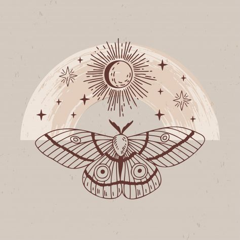 Mystical Moth Tattoo, Esoteric Art Mystic, Moth Logo, Mystical Illustration, Esoteric Logo, Mystic Illustration, Moth Art, Lion Tattoo, Jolie Photo