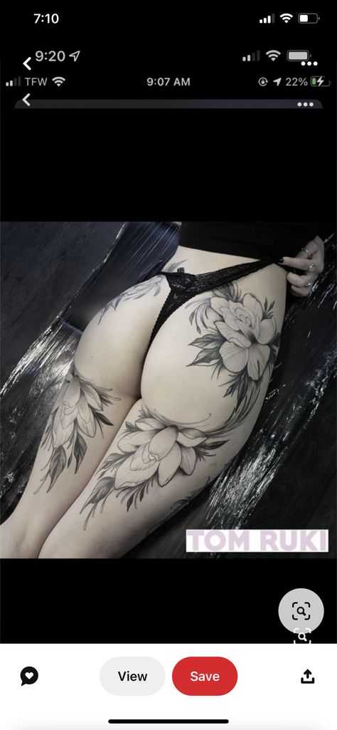 Bum Tattoo Women, Swirl Tattoo, Bum Tattoo, Hip Thigh Tattoos, Hip Tattoos Women, Leg Tattoos Women, Stomach Tattoos, Thigh Tattoos Women, Swipe Right