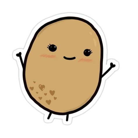 Decorate laptops, Hydro Flasks, cars and more with removable kiss-cut, vinyl decal stickers. Glossy, matte, and transparent options in various sizes. Super durable and water-resistant. A cute potato dedicated to my friends! “Potato gang” Potato Tattoo Cute, Cute Potato Wallpaper, Cute Potato Icon, Cute Potato Cartoon, Cute Potato Kawaii, Potato Sticker, Cute Potato, To My Friends, Butterfly Wallpaper Iphone