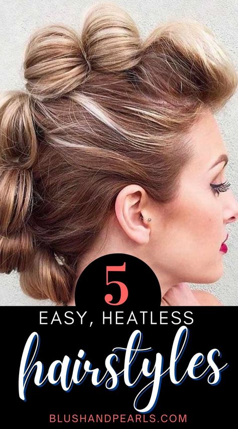 Easy Heatless Hairstyles, Updo Casual, Easy Updos For Medium Hair, Easy Updos For Long Hair, Medium Length Updo, Easy Hair Updos, Up Dos For Medium Hair, Hairstyles For Medium Length Hair Easy, Hairstyle Inspiration