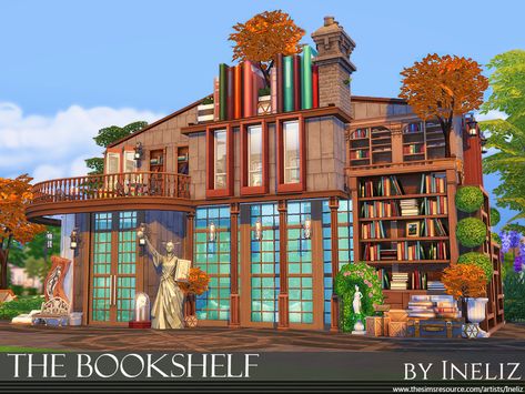 Sims 4 Library, Room Library Ideas, Sims Room, Glam Apartment, Living Room Sims 4, Grand Library, Lotes The Sims 4, Library Plan, Home Library Rooms