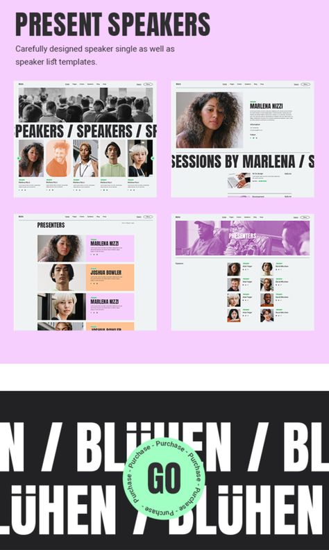 The keynote your events need is here – introducing Blühen, a modern theme designed for all event, expo and conference websites. The theme features a fantastic selection of meetup, festival, speaker and keynote presentation templates, as well as layouts & options ideal for all events and congresses. On top of that you get the Timetable Responsive Schedule for WordPress plugin bundled with the theme, full Elementor Page Builder compatibility and lots more. Schedule Website Design, Website Events Page Design, Events Page Web Design, Event Presentation Design, Speaker Website Design, Festival Website Design, Events Website Design, Event Page Design, Event Website Design