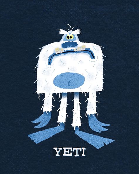 Cute Yeti Drawing, Yeti Character Design, Yeti Drawing, Yeti Snowman, Yeti Art, Side Face Drawing, Yeti Monster, Yeti Christmas, Abominable Snowman