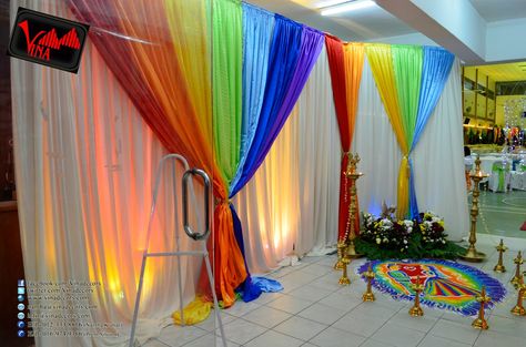 Rainbow  backdrop Rainbow Theme Wedding, Canopy Decor, Rainbow Wedding Theme, Wedding Dinner Decor, Rainbow Backdrop, Wedding Arbors, Color Concept, Rainbow Parties, Wedding Help