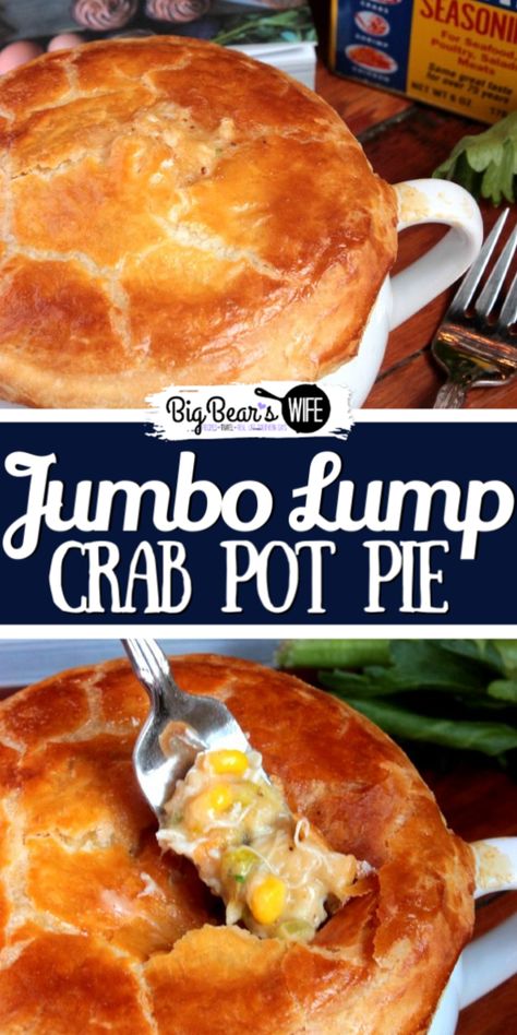 Crab Pot Pie, Meat Pot Pie, Seafood Pot Pie, Crab Pot, Jumbo Lump Crab, Crab Meat Recipes, Crab Dishes, Lump Crab, Pot Pies Recipes