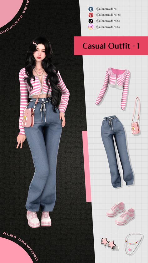 Free download CC - TS4 lookbook Sims 4 Girl, Sims 3 Cc Clothes, Sims 4 Female Clothes, Los Sims 4 Mods, Mods The Sims 4, Sims 4 Cheats, Sims 4 Female Cc, Ts4 Mods, Pelo Sims