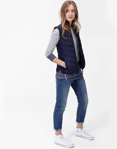 Highgrove French Navy Padded Gilet | Joules UK Joules Outfit, Joules Clothing, Padded Gilet, Padded Vest, Country Wear, Nature Dress, French Navy, Casual Vest, Versatile Outfits