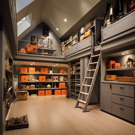 5+ Expert Tips to Design Your Garage Plans with Loft • 333+ Images • [ArtFacade] Garage With Loft Above, Loft Above Garage, Loft Type Bedroom, Garage Loft Ideas, Garage Attic Storage, Two Story Garage, Homestead Property, Loft Type, Garage Plans With Loft