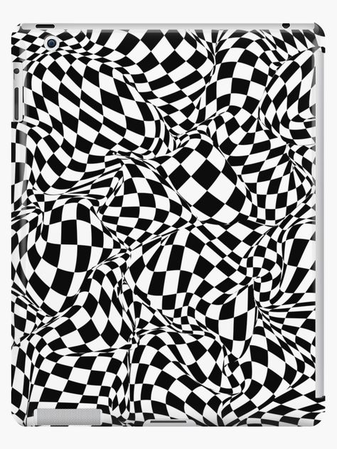 Funky trippy psychedelic abstract checkerboard optical illusion distortion pattern. iPad case abstract, checkerboard, pattern, black, white, square, chess, patterned, geometric, monochromatic, checkers, checker, board, optical, illusion, checkered, grid, gifts, gift, chessboard, surreal, surrealism, distortion, op, art, stripe, stripes, striped, twist, funky, groovy, psychedelic, trippy, tile, minimalist, deformation, twirl, fun, hip, hippy, patterns, checked, squared, warp, check, chequered, gr Trippy Checkered Pattern, Grid Distortion, Hippy Patterns, Distorted Checkerboard, Chess Board Pattern, Chess Pattern, Checkered Board, Trippy Patterns, Optical Illusion Drawing